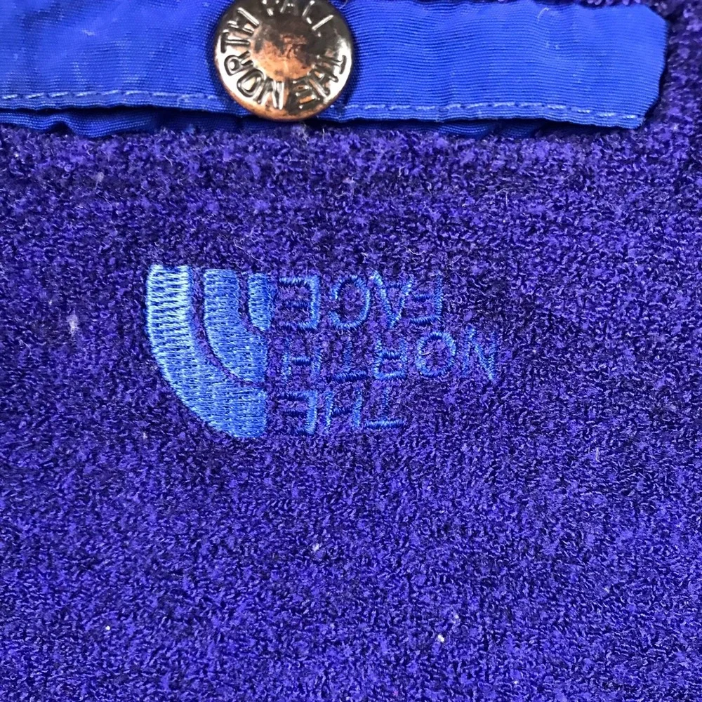 Vintage 70s 80s The North Face Jacket Mens M Blue‎ 1/4 Snap Fleece Sweater USA